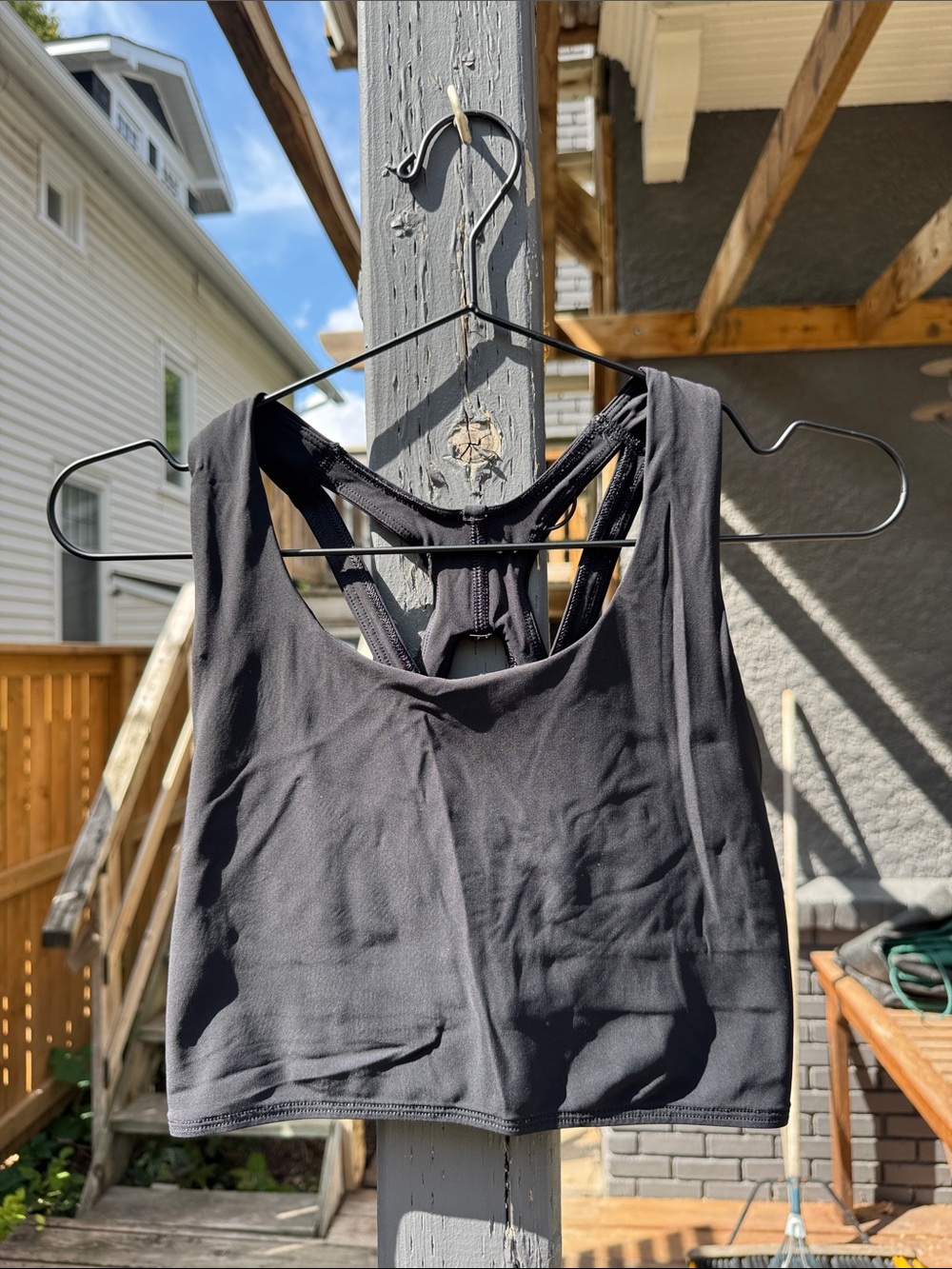 Lululemon Black Racerback Crop Sports Bra
